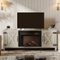 Bestier - 63" Fireplace TV Stand with Vintage Mechanical Buttons, Farmhouse Entertainment Center for 70" TVs - Vintage Gray White-Front_Standard