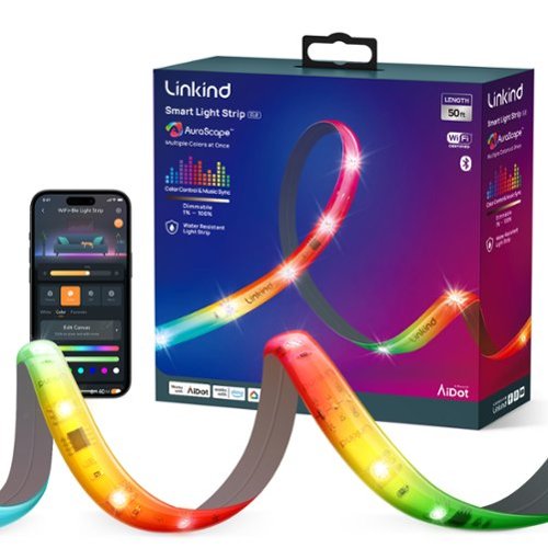 Linkind - EL8 Smart Light Strip, Color Changing, 50ft - Multicolor-Front_Standard 