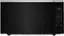 The image shows a black microwave oven with a digital clock displaying the time as 12:20. The microwave has various options, including auto functions, manual functions, and defrost settings. The options menu includes auto cook, potato reheat, mono cook, soften, melt, and defrost. The microwave also has a timer function with options for 1, 2, 3, 4, 5, 6, and 7 minutes. Additionally, the microwave has a power level setting and a steam clean function. The image also shows the microwave's brand, Whirlpool.