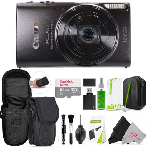 Bundle Canon PowerShot ELPH 360 HS A Digital Camera 64GB microSDXC
