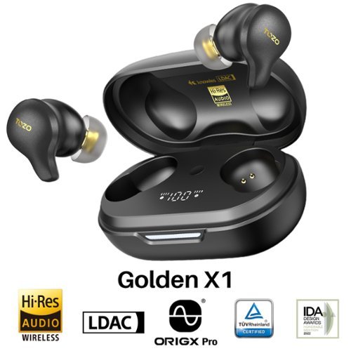 TOZO - Golden X1 Earbuds, Balanced Armature & Dynamic Driver, OrigX Pro, LDAC Hi-Res, ANC - Black-Front_Standard 