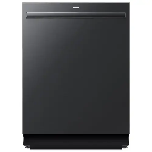 Front. Samsung - 38 dBA Bespoke AI Dishwasher with 3rd Rack Washing System - Matte Black Steel.