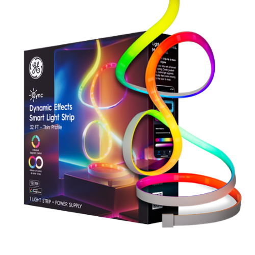Cync - Dynamic Effects Smart LED Light Strip, Color Changing, 32ft, 1pk - Full Color-Front_Standard 