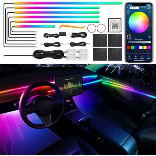 PARKER SLATER - Dream+Color Car LED Strip Light, 10-in-1 RGB Fiber Optic Ambient Kit with APP & Music Sync - RGB&Dream+color-Front_Standard 