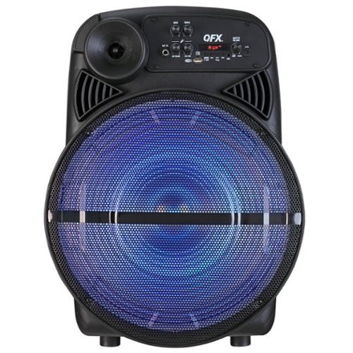 QFX - 15" BT Speaker Rechargeable with Lights - Black-Front_Standard 