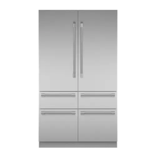 Front. Thermador - Freedom Collection 48 in Wide 26.8 Cu. Ft. Smart Built-in French Door Bottom Freezer Refrigerator, Professional Handles - Stainless Steel.