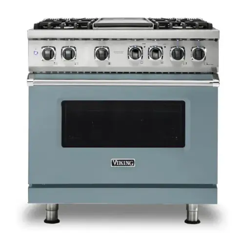 Front. Viking - 36-Inch Dual Fuel Freestanding Range - November Sky.