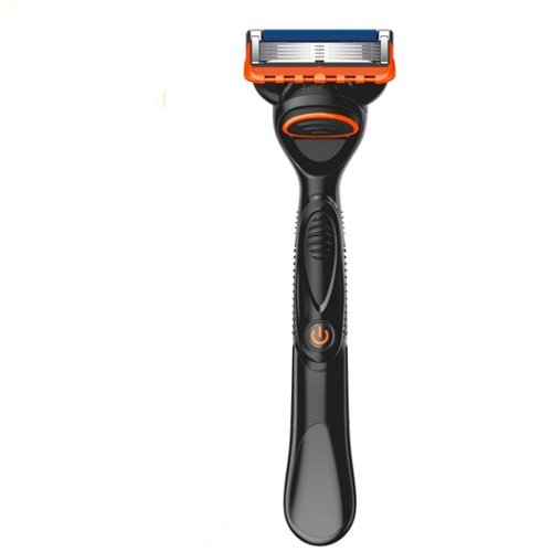 Dazzed Corner - 5 Power Razor for Men, Handle + 1 Blade Refill, Smooth Shave - Black-Front_Standard 
