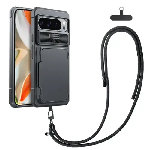 Black with Lanyard Strap-Pixel 9 Pro XL