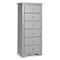 Costway - 6 Drawer Chest Dresser Clothes Storage Bedroom Tall Furniture Cabinet - Gray-Front_Standard