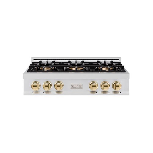 ZLINE - Autograph 36 in. Classic Rangetop with 6 DuoPro Burners and Gold Accents (PCRTZ-36-G) - Stainless Steel-Front_Standard 