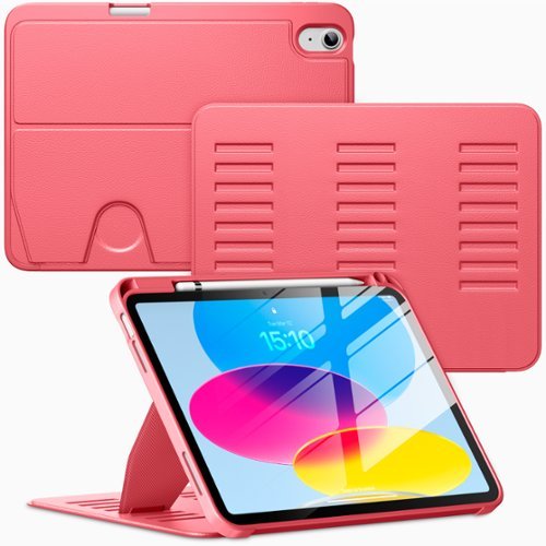 VIKESI - Magnetic Case for iPad 11" 2025 & 10.9" 10th/11th Gen, Shockproof, Pencil Holder, Auto Wake/Sleep, Multi-Angle Stand - Red-Front_Standard 
