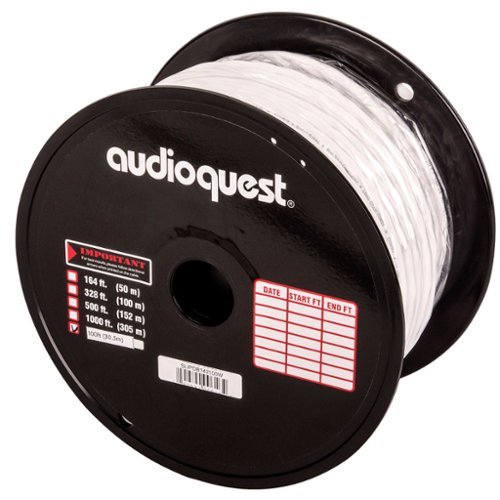 AudioQuest SLiP/DB-14/2 - 100' CL3/FT4 In-Wall & Direct Burial Rated Bulk Speaker Cable - White with Silver Stripes BUY ONLINE