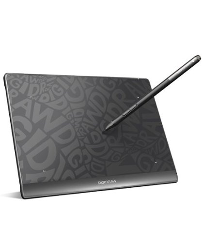 DigiDraw - T410 Drawing Tablet for Graphics Drawing, 6.3 inch with 16384 Stylus Battery-free Pen - Black-Front_Standard 