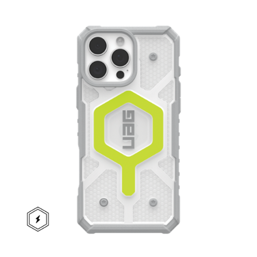UAG - Pathfinder Clear Case with Magsafe for Apple iPhone 16 Pro Max - Active Neon