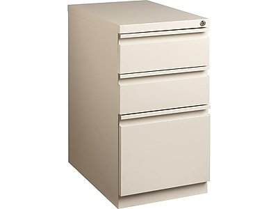 Staples - 3-Drawer Mobile Vertical File Cabinet, Letter Size, Lockable, 27.75"H x 15"W x 20"D - Putty-Front_Standard 