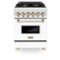 ZLINE - Autograph 24" Legacy Dual Fuel Range w/ 4 Burners & White & Gold Accents (RAZ-WM-24-G)-Front_Standard
