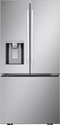 Front. LG - Counter-Depth MAX 20.2 Cu. Ft. French Door Smart Refrigerator with Dual Ice - PrintProof Stainless Steel.