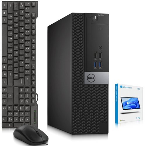 Dell - Refurbished Excellent - OptiPlex SFF Desktop Computer PC | Intel Core i5-6th 3.2GHz | 16GB DDR4 RAM | 128GB SSD | KB & Mouse | Wi-Fi | Windows11 - Black-Front_Standard 