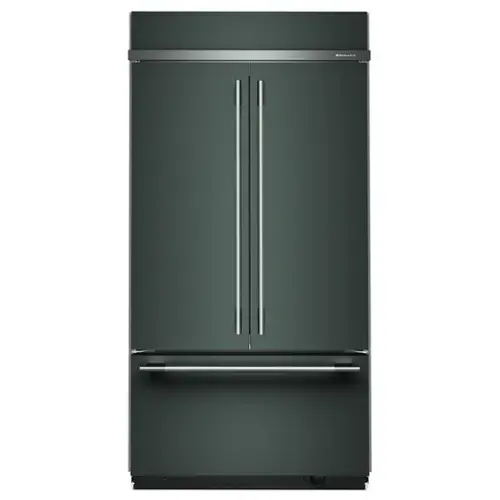 Front. KitchenAid - 24.2 Cu. Ft. Built-In French Door Bottom Mount Refrigerator - Juniper.
