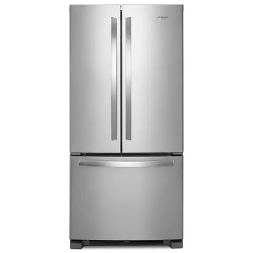 Front. Whirlpool - 22 cu. ft. French Door Refrigerator with Humidity-Controlled Crispers - Fingerprint Resistant Stainless Steel.