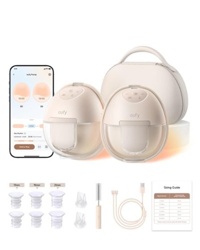 eufy - Heated Wearable Breast Pump S1 Pro, Hands‑Free In‑Bra, HeatFlow™ Tech, Wireless Charging, App Control, Hospital‑Grade - Brown-Front_Standard 