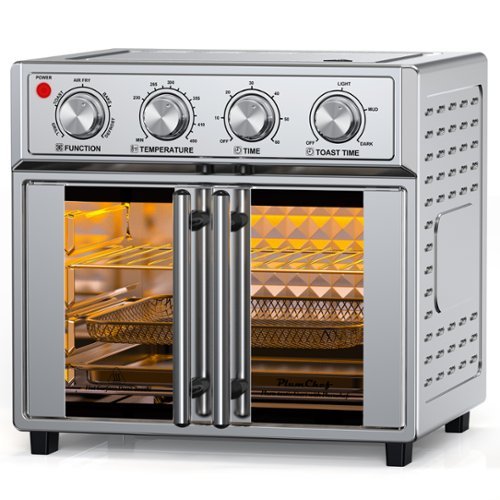 Dexmalle - Dexmalle-7-in-1 Multi-Function Double Door Air Fryer Convection Toaster Oven - Silver-Front_Standard 