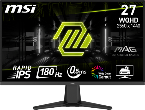  MSI - MAG 275QF E20 27" QHD Rapid IPS 180Hz 0.5ms Adaptive sync Gaming Monitor with HDR(DisplayPort,HDMI) - Metallic Black