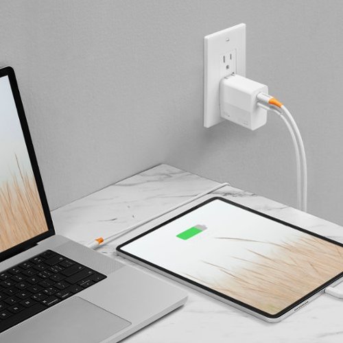 Insignia™ 100W 2-Port USB-C GaN Wall Charger for MacBook Pro, iPad, iPhone, Apple Watch, Samsung Smartphones & other USB-C Devices - White SHOP ONLINE