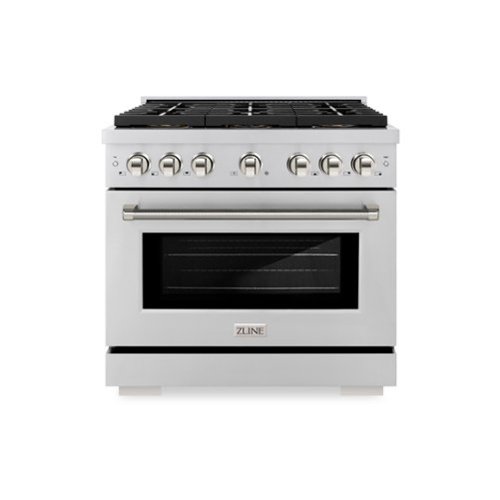 ZLINE - Autograph 36 in. 5.2 cu. ft. Freestanding Paramount DuoPro Dual Fuel Range in Stainless Steel with Nickel Helix Handle - Stainless Steel