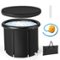 Costway - Portable Ice Bath Tub Multiple Layered Foldable Freestanding Bath Tub - Black-Front_Standard