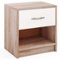 Costway - Modern Nightstand Bedside Table with Drawer Open Storage Shelf for Small Spaces - Oak,White-Front_Standard