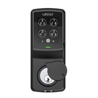 Lockly - Secure Pro Smart Lock Wi-Fi Retrofit Deadbolt with Touchscreen/Fingerprint Sensor/Voice Control Access - Matte Black