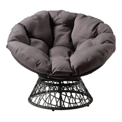 OSP Home Furnishings - Papasan Chair - Gray-Front_Standard 