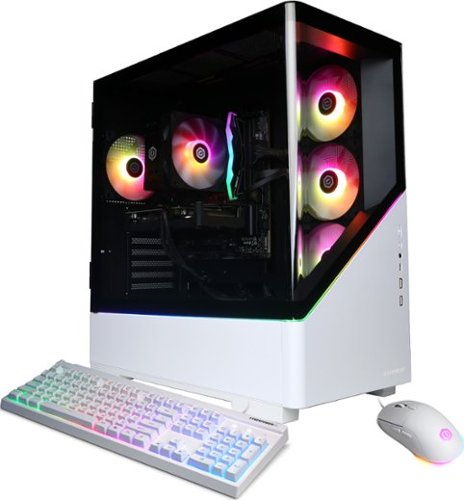 CyberPowerPC - Gaming Desktop - Intel Core Ultra 7 265F - NVIDIA GeForce RTX 5050 8GB - 16GB DDR5 - 2TB PCIe 4.0 SSD - White-Front_Standard 