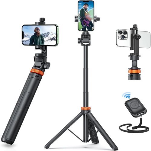 Schertz - 62" Extendable Phone Tripod with Remote, Selfie Stick & Travel Stand – Compatible with iPhone & Android-Front_Standard 