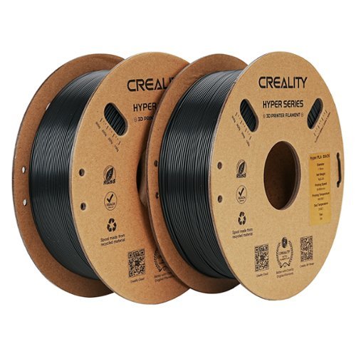 Creality - 1.75 mm Hyper PLA Filament 2.2 lbs for high-speed printers (2-pack) - Black