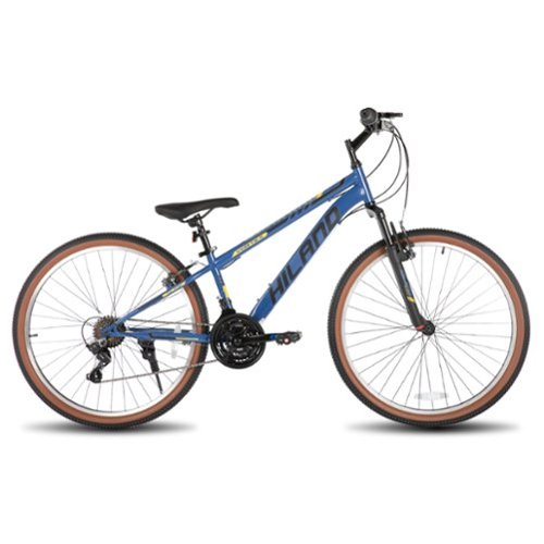 HILAND - Vortex 26" Mountain Bike - Shimano 21-Speed - Front Suspension - Beginner Friendly MTB for Trails - Blue-Front_Standard 
