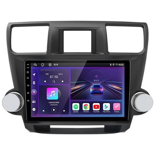 Junsun - For Toyota Highlander 2009-2013 10" Car Stereo Radio GPS Navi carplay 6+128GB 8Core Android 15 WIFI RDS DSP SWC FM BT - Black-Front_Standard 