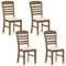 Costway - Wood Dining Chairs Set of 4 Fabric Upholstered Side Chairs with Rubber Wood Frame - Brown-Front_Standard 
