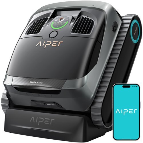 Aiper - Scuba X1 Pro: Adaptive Robotic Pool Cleaner, Max Coverage Ultra-Fine Filtration, Works with HydroComm Pure, 6,600 GPH - Gray-Front_Standard 