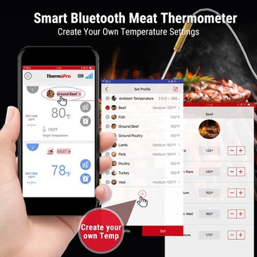 ThermoPro Bluetooth 4 Probes Wireless Food Thermometer - Black/Red HOW TO BUY