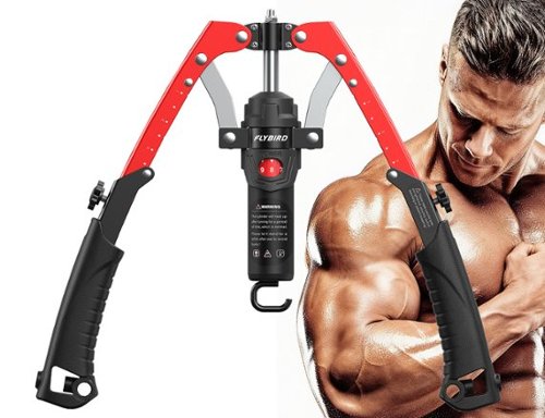 FLYBIRD - Chest & Arm Twister & Core Trainer, Hydraulic Power CoreFlex Twister Chest Workout Equipment for Strength Trainer - Red-Front_Standard 