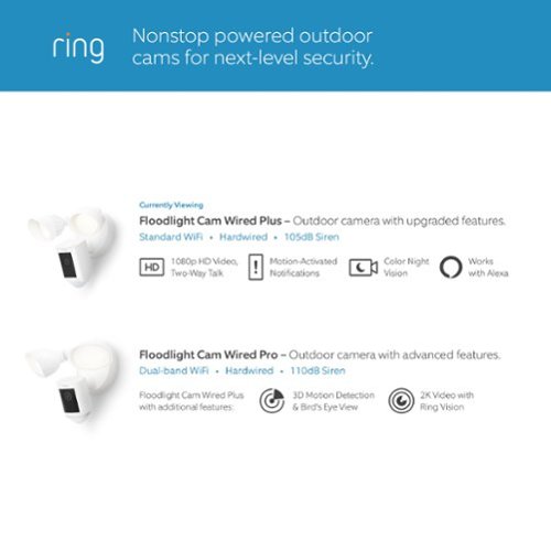 Ring Floodlight Cam Plus Outdoor Wired 1080p Surveillance Camera - Black BUY IN EUROPE