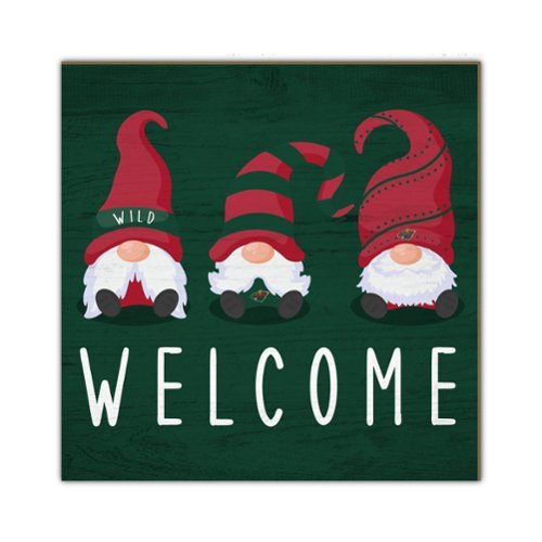 Fan Creations - Minnesota Wild 10'' x 10'' Welcome Gnomes Sign - Multicolor-Front_Standard 