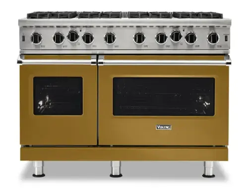 Front. Viking - 5-Series Gas Open Burner Range - Golden Hour.
