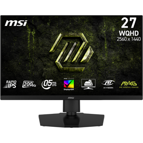 MSI - MAG 274QPF E20 27" LCD QHD 0.5ms Adaptive Sync Gaming Monitor with HDR 400 (DisplayPort, HDMI, USB-C) - Metallic Black