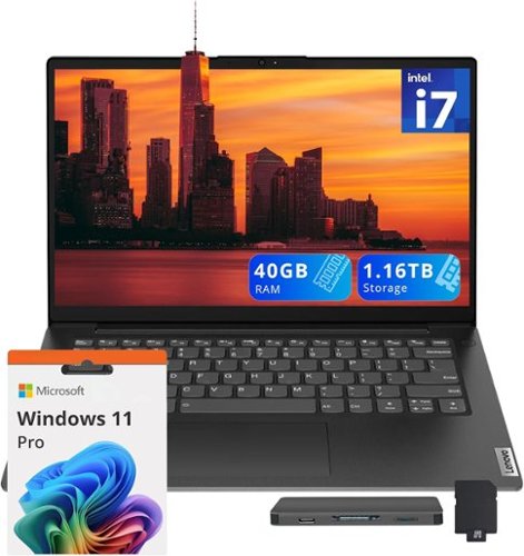 Lenovo - V14 14" FHD Laptop,Intel i7-13620H,40GB DDR4 RAM,1TB SSD+160GB Dock Station,Intel UHD Graphics,Win 11 Pro - Black-Front_Standard 