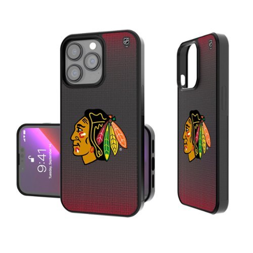 Keyscaper - NHL - Chicago Blackhawks Linen Logo iPhone Bump Case - 16 Pro Max - Black-Front_Standard 