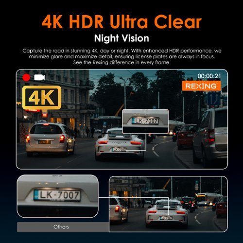 Rexing C1 Plus 4K UHD Dash Cam with Wi-Fi & GPS, 170° Wide Angle, WDR, Parking Mode, 32GB Card - Black WHERE TO BUY